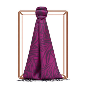 Bougainvillea Zebra Jacquard Silk Scarf - Thumbnail