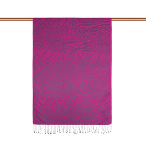 Bougainvillea Zebra Jacquard Silk Scarf - Thumbnail