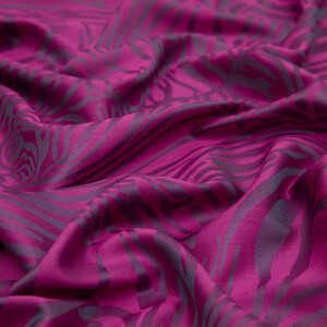 Bougainvillea Zebra Jacquard Silk Scarf - Thumbnail