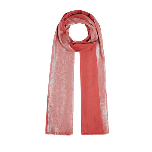 Brick Red Lurex Cotton Silk Scarf