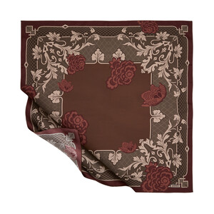 Brown Beykoz Twill Silk Scarf - Thumbnail