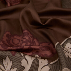 Brown Beykoz Twill Silk Scarf - Thumbnail