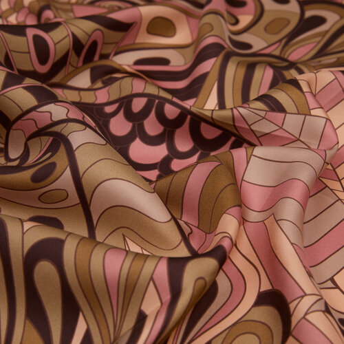 Brown Carnival Twill Silk Scarf