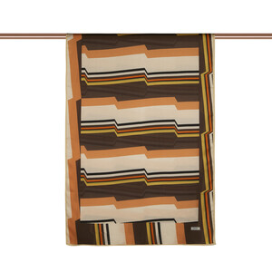 Brown Cream Enigma Cotton Rayon Scarf - Thumbnail