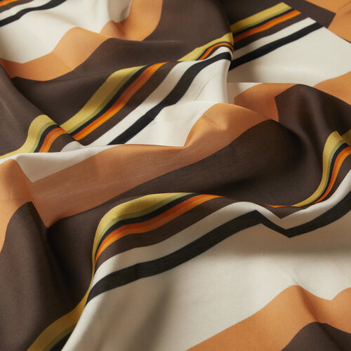 Brown Cream Enigma Cotton Rayon Scarf