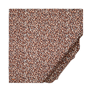 Brown Leopard Print Cotton Scarf - Thumbnail