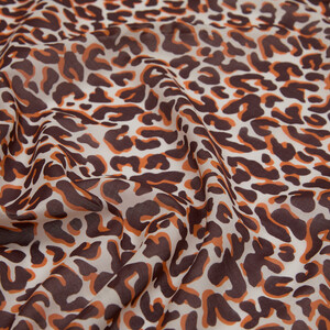 ipekevi - Brown Leopard Print Cotton Scarf (1)