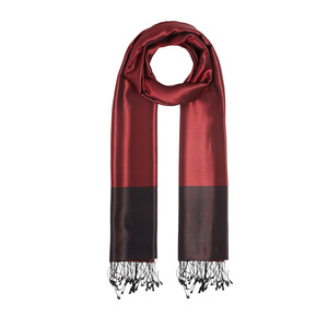 Burgundy Emerald Reversible Silk Scarf - Thumbnail