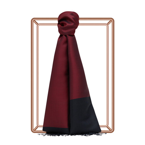 Burgundy Emerald Reversible Silk Scarf