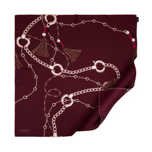 Burgundy Jewellery Twill Silk Scarf - Thumbnail