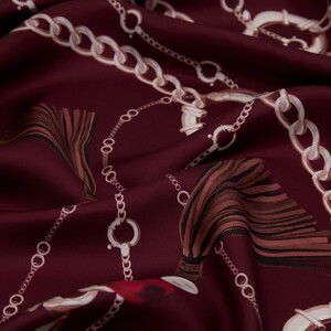 ipekevi - Burgundy Jewellery Twill Silk Scarf (1)