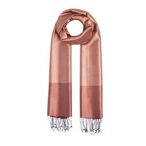 Burgundy Misty Lilac Reversible Silk Scarf - Thumbnail