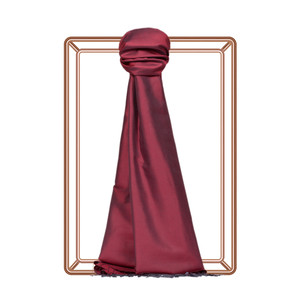 Burgundy Plain Silk Scarf - Thumbnail