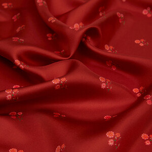 ipekevi - Burgundy Vintage Wall Twill Silk Scarf (1)