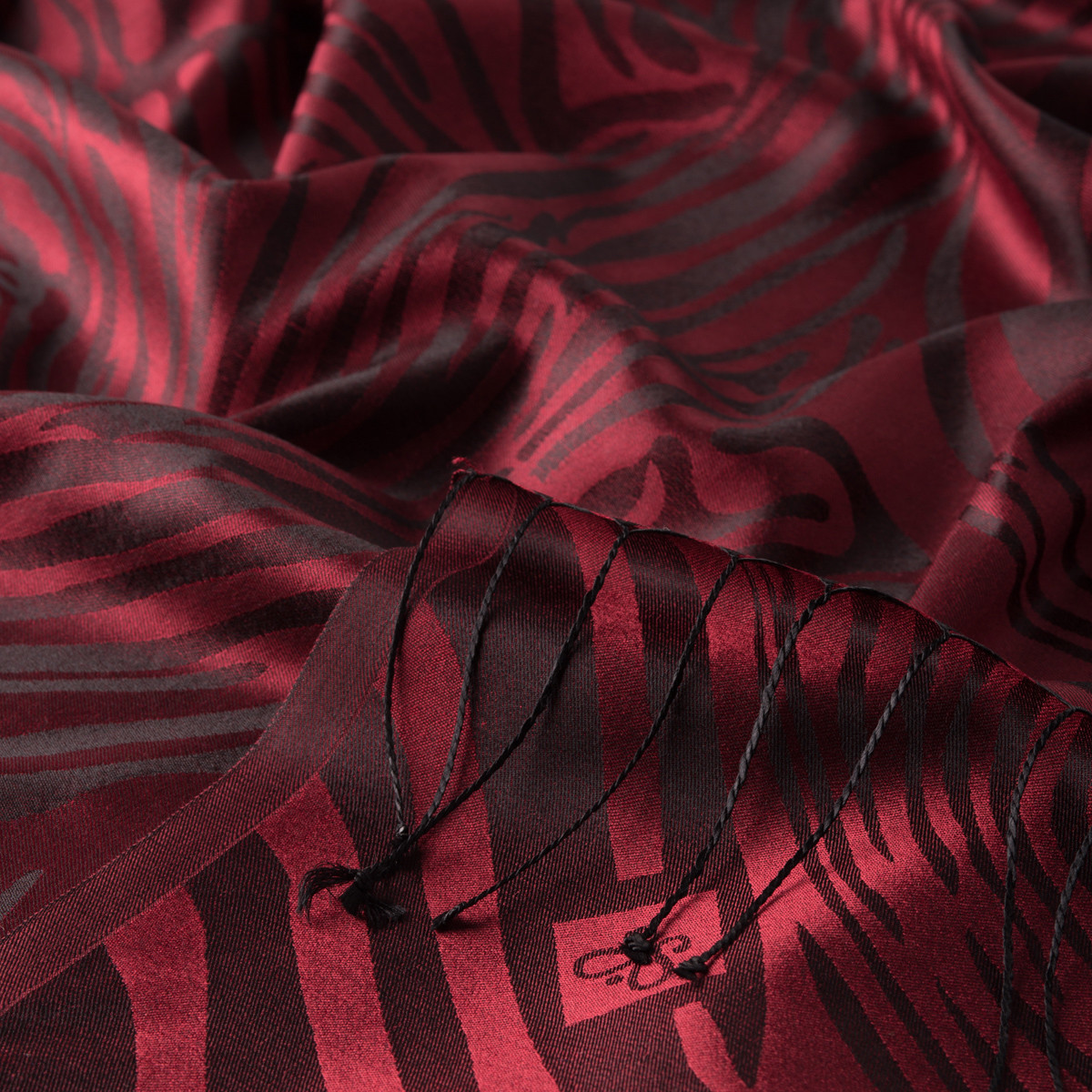 Burgundy Zebra Jacquard Silk Scarf | Ipekevi