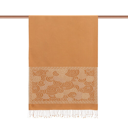 Caramel Lurex Spiral Silk Scarf