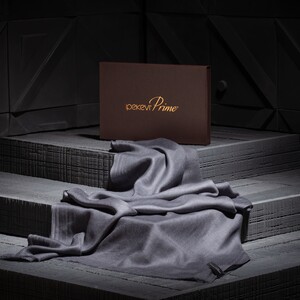 Charcoal Cashmere Silk Prime Scarf - Thumbnail