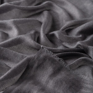 Charcoal Cashmere Wool Silk Prime Scarf - Thumbnail