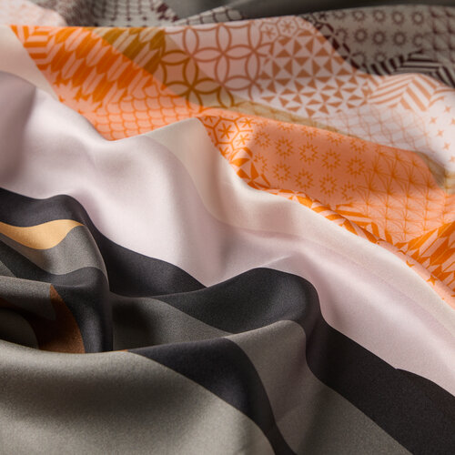 Charcoal Grey Lagoon Twill Silk Scarf