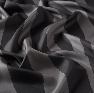 ipekevi - Charcoal Macro Zebra Print Silk Twill Scarf (1)