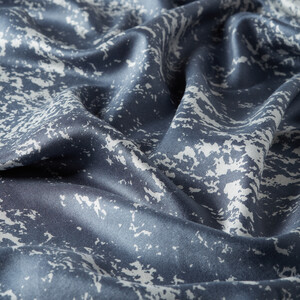 Charcoal Marble Print Silk Scarf - Thumbnail