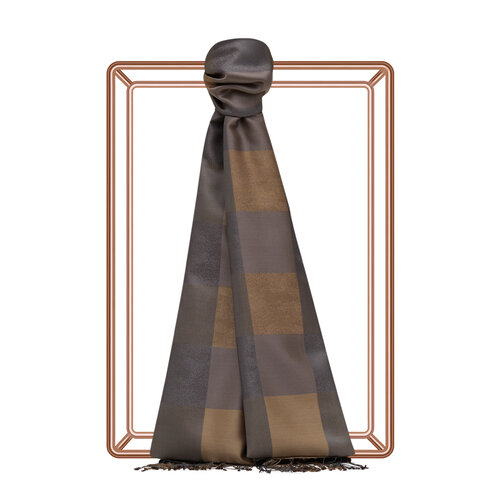 Charcoal Mink Buffalo Checked Silk Scarf