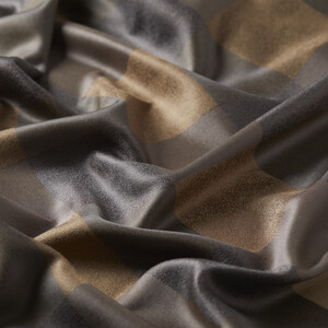 Charcoal Mink Buffalo Checked Silk Scarf - Thumbnail