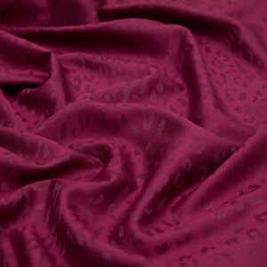 Cherry Leopard Jacquard Silk Scarf - Thumbnail