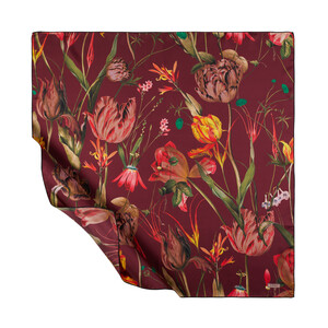 Cherry Melancholia Print Silk Twill Scarf - Thumbnail