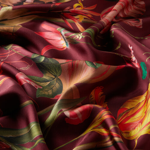 Cherry Melancholia Print Silk Twill Scarf