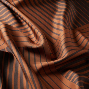 Chocalate Scan Print Silk Twill Scarf - Thumbnail