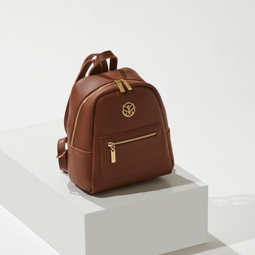 Chocolate Pocket Detailed Plain Backpack