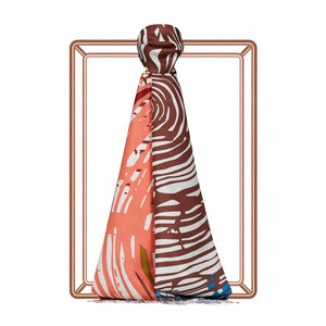 Colorful Zebra Print Silk Scarf Model 05 - Thumbnail