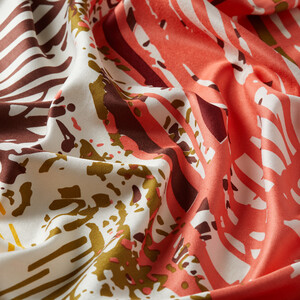 Colorful Zebra Print Silk Scarf Model 05 - Thumbnail