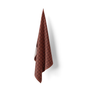 Copper Houndstooth Silk Twill Scarf - Thumbnail