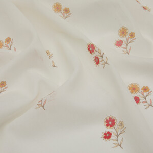 Cream Fuchsia Vintage Wall Cotton Scarf - Thumbnail