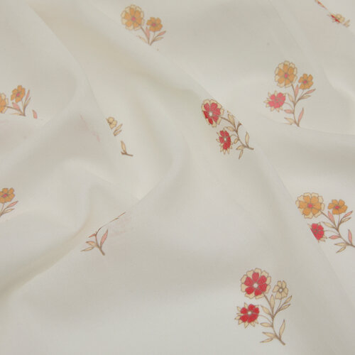 Cream Fuchsia Vintage Wall Cotton Scarf