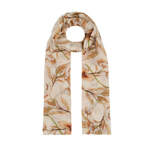 Cream Magnolia Cotton Scarf - Thumbnail