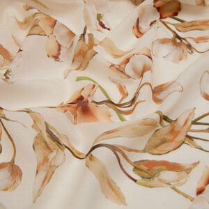 Cream Magnolia Cotton Scarf - Thumbnail