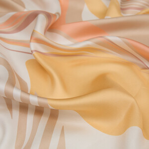 ipekevi - Cream Peach Tundra Twill Silk Scarf (1)