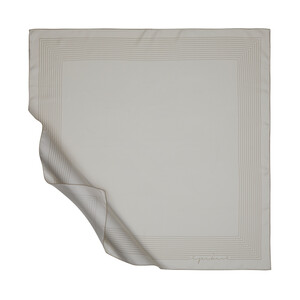 Cream Prive Twill Silk Scarf - Thumbnail