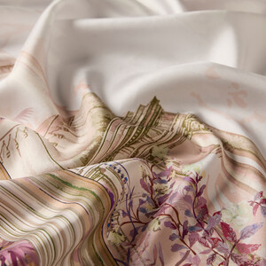 ipekevi - Cream Riviera Twill Silk Scarf (1)