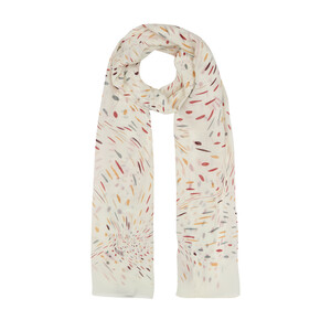 Cream Terrazzo Speckle Cotton Scarf - Thumbnail