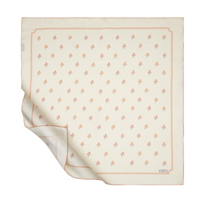 Cream Vintage Wall Twill Silk Scarf - Thumbnail