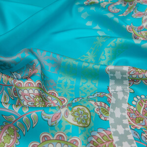 Cyan Princess Misaka Twill Silk Scarf - Thumbnail