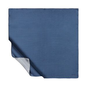 Dark Blue Plain Silk Twill Scarf - Thumbnail