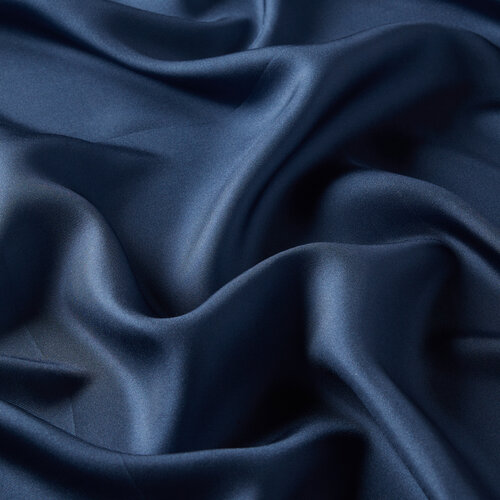 Dark Blue Plain Silk Twill Scarf