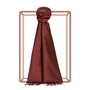 Dark Brick Reversible Silk Scarf - Thumbnail