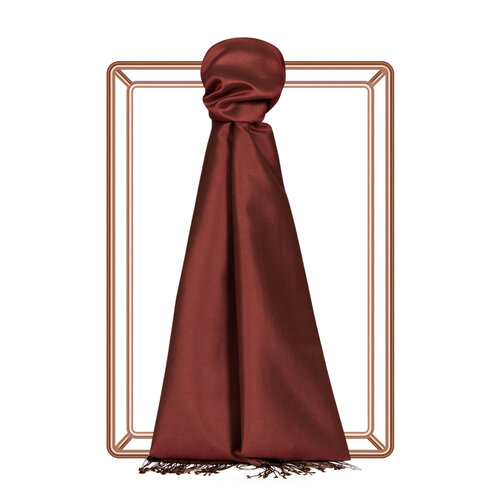 Dark Brick Reversible Silk Scarf