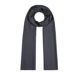 ipekevi - Dark Charcoal Plain Cotton Silk Scarf (1)